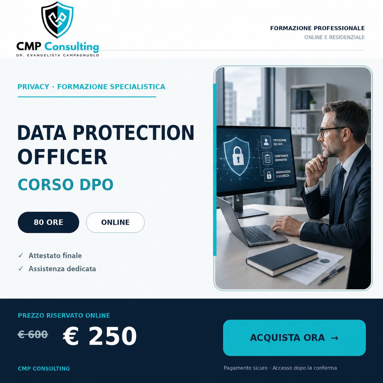 Grafica del corso Corso Data Protection Officer (DPO) - 80 ore